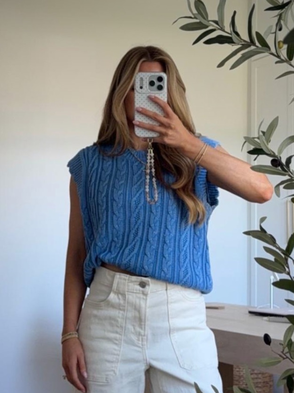 Womens cable knit vest